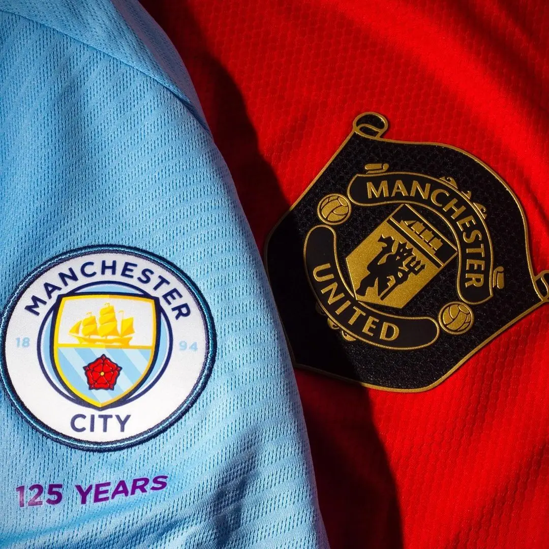 Manchester derby jerseys.