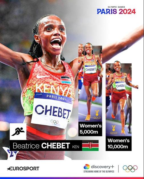 Beatrice chebet wins 2 gold medals