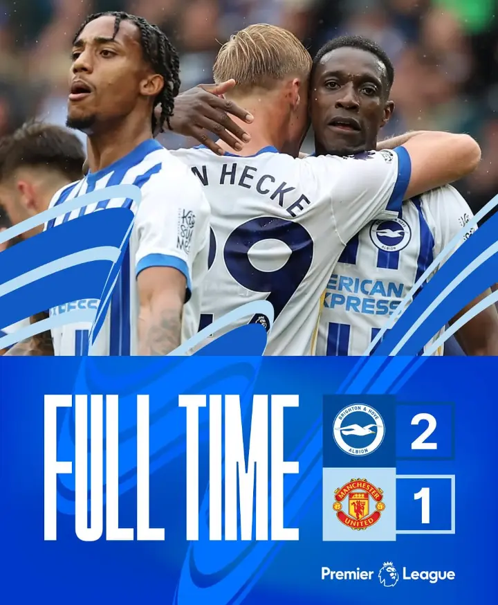 Brighton celebrate win vs Man united