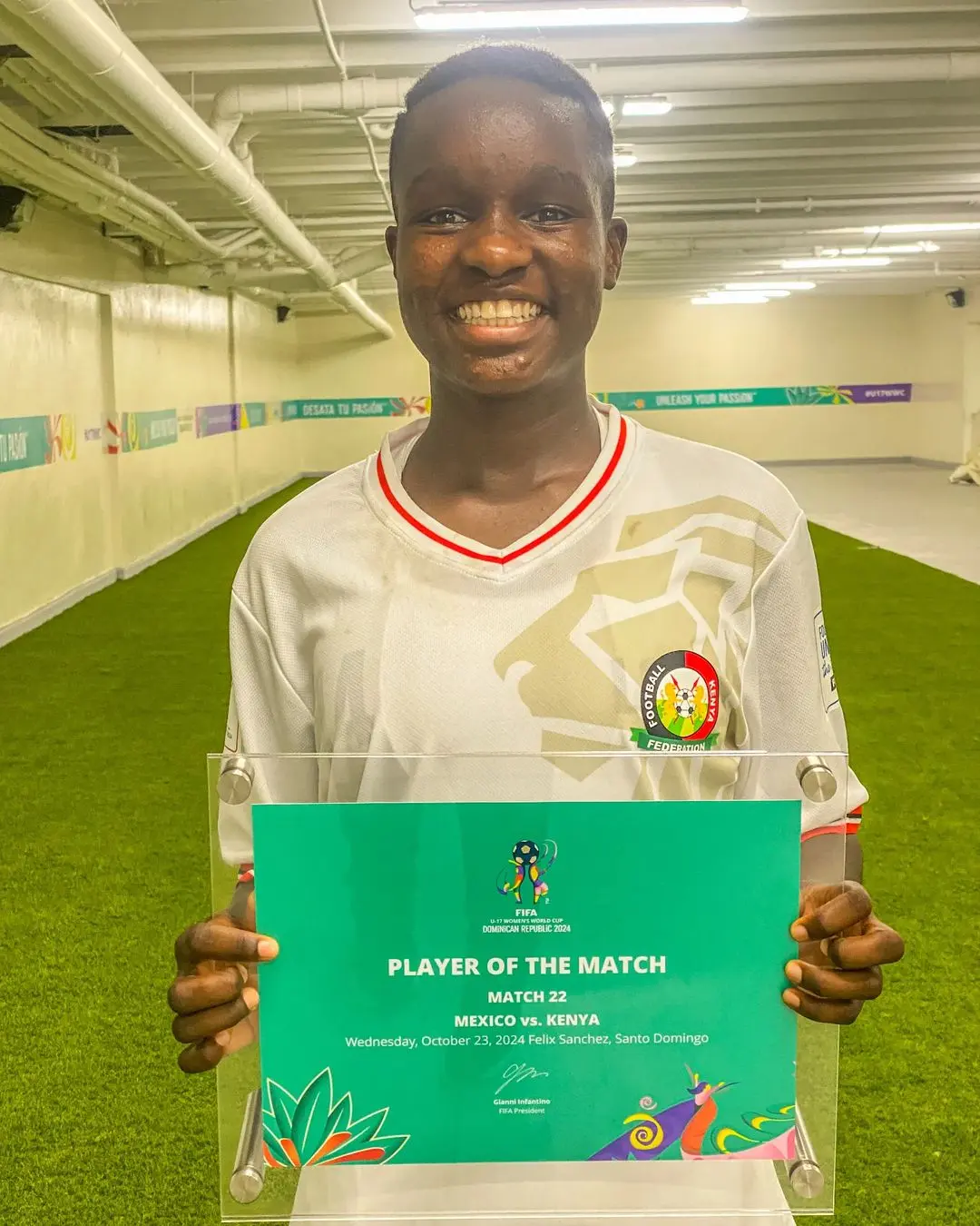  Lornah Faith wins man of the Match award at Fifa U17 womens world cup